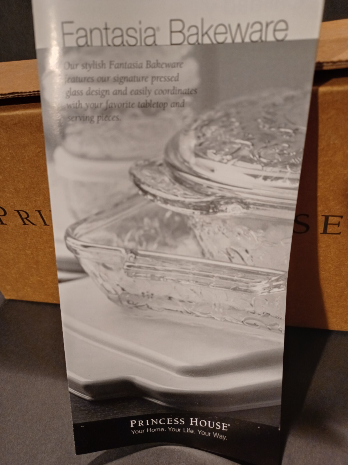 *NEW* Princess House Crystal Loaf Bread pan Fantasia 537 in box w