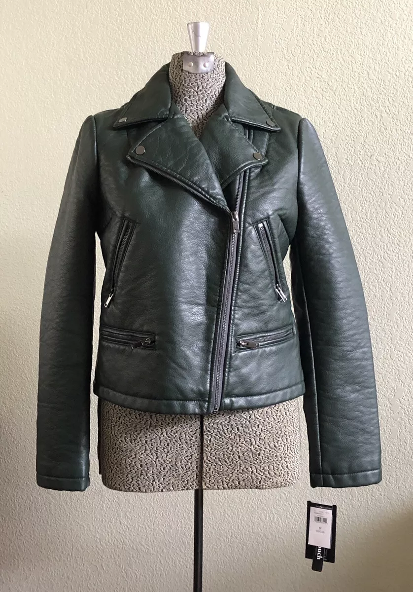 NWT Black Rivet GIII Faux Leather Motorcycle Jacket Women s Med