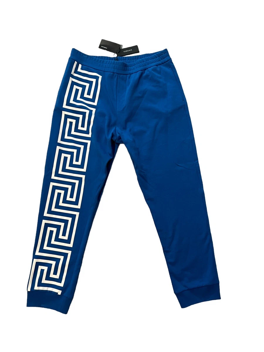 Versace Mens Jeans Greek Key Sweatpants Jogger 650 Blue Size 2XL