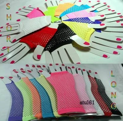 Fishnet Gloves Mesh Fingerless Gloves Fish Net Arm Sleeve for Women Girls 80s90s