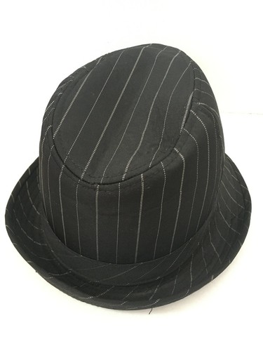 Fedora Hombre Mujer Unisex Sombrero Alama Corta con Banda Blanco y Negro Rayas Talla Única - Imagen 3 de 5