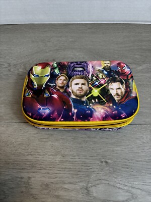 Marvel Spider Man Iron Man Hulk Avengers Storage Pencil Cosmetic Case Bag Box 
