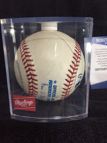 Don Larsen Signed Baseball Vintage AL Ball Budig Beckett Coa With Perfect Game - Picture 3 of 8
