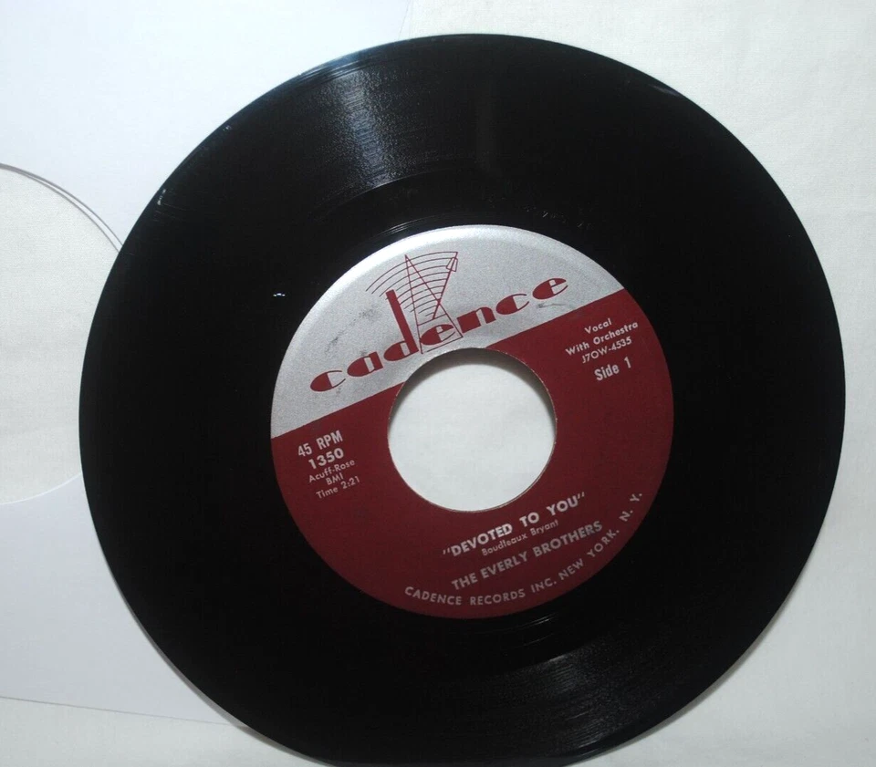 The Everly Brothers, BIRD DOG / DEVOTED TO YOU, 45 rpm record, Cadence 1350, EX+ - Image 2 of 2