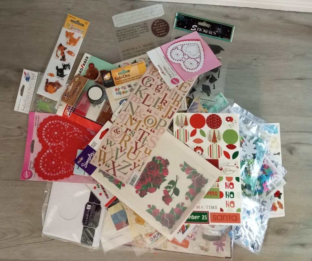 Bulk Lot Scrapbook Kit Stickers Cardmarker Hobby Crafts Fimo Rub On Transfer NEW