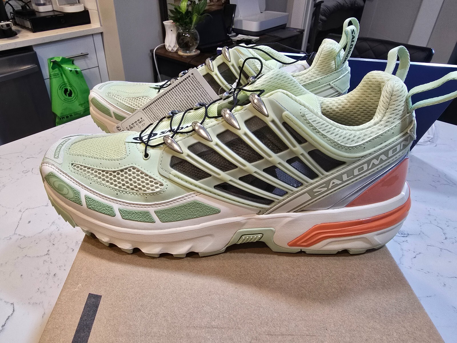 Salomon ACS Pro White Jade Sun Baked Celadon Green UOMO TAGLIA 10 474489 NUOVO