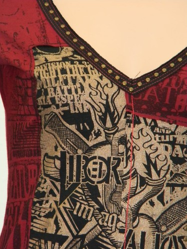 Cotton Jersey Metalic Printed Top Hoodie LIB1518 - Picture 10 of 11