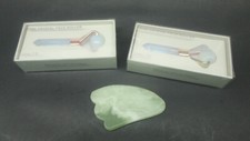 2 Pc. Mini Opalite Crystal Face Massage Roller Jade Gua Sha NEW READ