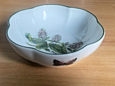 Royal Worcester Herbs Peppermint Green Trim Small Round Scalloped 4.75" Bowl
