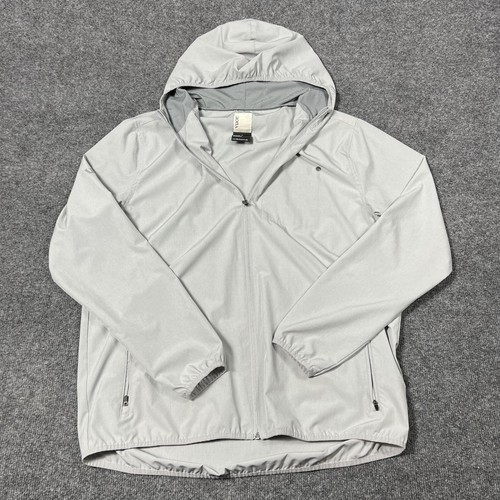 Vuori Jacket Mens XL Gray Outdoor Trainer Shell Hooded Full Zip Lightweight V512