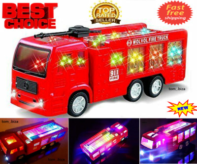 Wolvol Electric Fire Truck Toy with Stunning 3D Lights and Sirens Goes Around...
