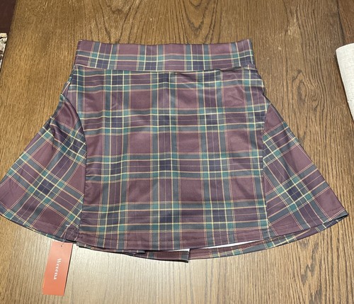 NWT Werena XL Plaid High Waisted Pleated Tennis Golf Skort Vogue Underwear - Picture 3 of 11