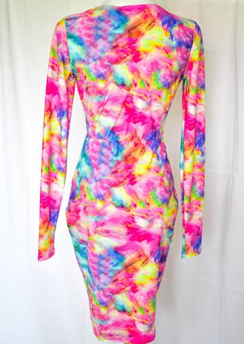 SEXY VESTIDO DE BIKINI DE MANGA LARGA DE VERANO TINTE DE CORBATA DE VERANO COLORIDO CLUB DE PLAYA - Imagen 8 de 9