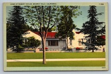 Postcard CA Beverly Hills Residence of Actor Robert Taylor Linen 1944 J220