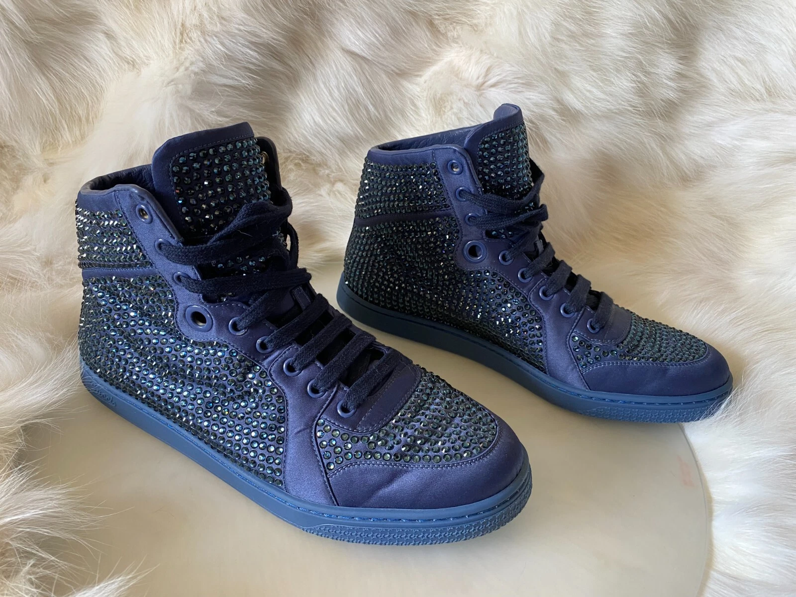 Baskets pour femmes taille 40 GUCCI Coda Crystal Satin High Top baskets