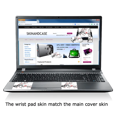Cubierta de arte calcomanía adhesiva para computadora portátil con almohadillas para muñecas para computadora portátil de 10 pulgadas a 17 pulgadas Foto 2 de 4