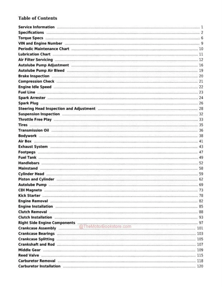 Yamaha PW50 Manual de servicio: 1981 - 2018 Foto 2 de 3