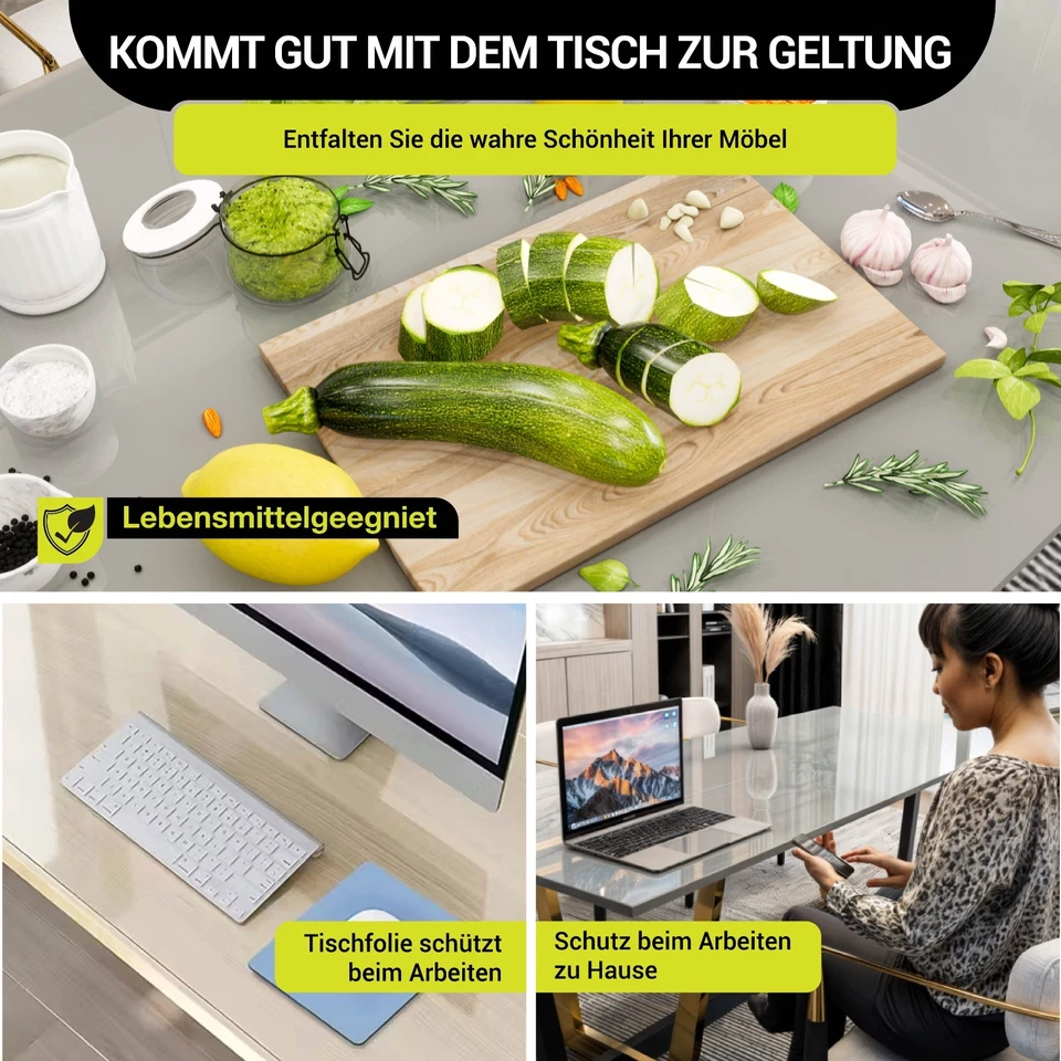 Tischfolie 2mm Transparent Klar Tischdecke Tischschutz Tischmatte Abwaschbar PVC - Bild 4 von 4