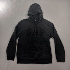 Gap Embroidered Logo Black Pullover Hoodie Sweatshirt Mens Size Medium