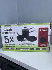 Scoville 4+1 Free Never-Stick Cookware Set 5 X Stronger 3 Pots + 2 Frying Pans