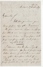 John Roby Signed Letter 1829 / Autographed Author Traditions of Lancashire
