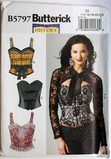 Butterick B5797 Corset Bustier Pattern Plus Size 14 -22 Uncut