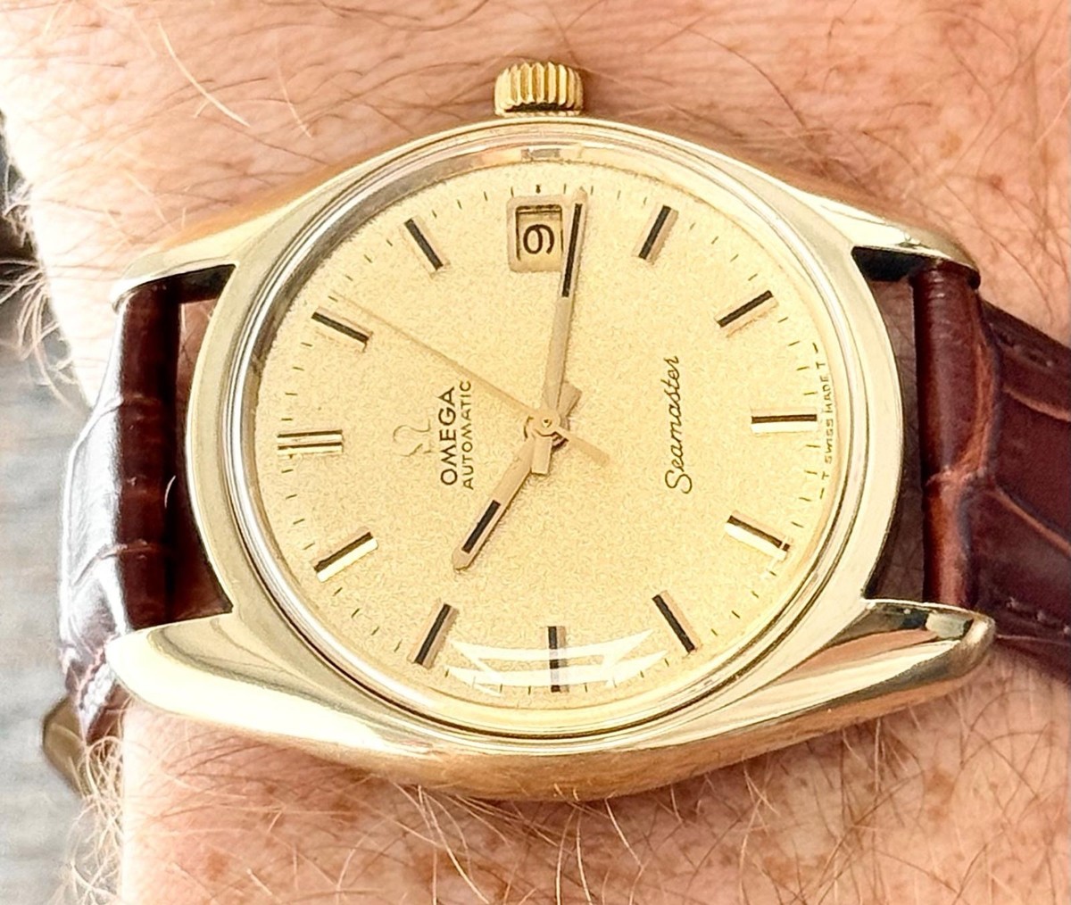 OMEGA Seamaster アナログ時計 ゴールド Vintage Omega Seamaster 1972 Automatic Honywell Dial Gold