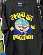 Cartman Respect MY Authority T-Shirt 2XL Black Short-sleeved