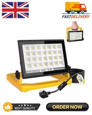 T-SUN 5400Lumen LED Work Light with Stand, 60W Floodlight with 3 Brightness Dim