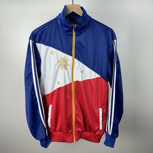 Vintage Kets Philippinen Trainingsjacke Flagge ColorBlock Filipino Fußball Größe Large