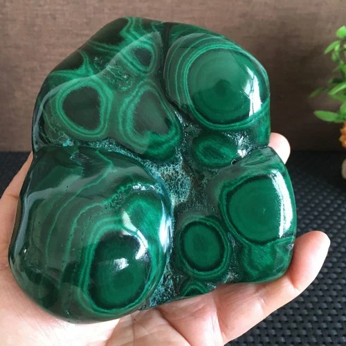 698g Natural polished malachite   quartz crystal   specimen md3822