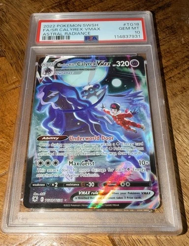 POKEMON 2022 Astral Radiance Full Art SHADOW RIDER CALYREX Vmax #TG18 PSA 10