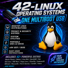 42 LINUX OS IN ONE USB DRIVE / MULTIBOOT 128GB BOOTABLE USB FAST SHIP