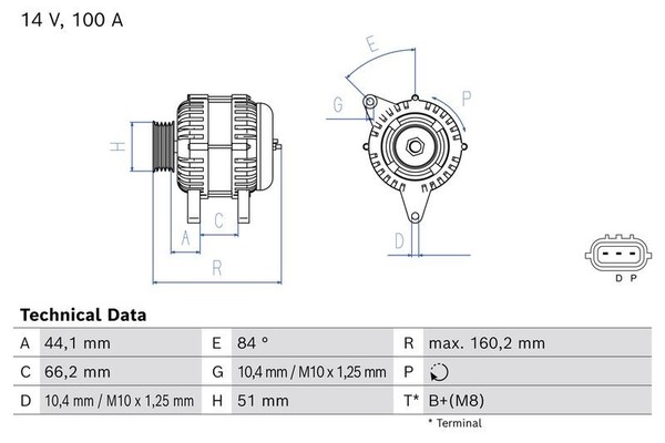 Generator Bosch 0 986 084 990 FÜR Mazda Lichtmaschine Drehstromgenerator-image