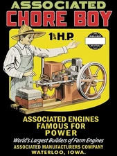 Associated Chore Boy Gas Engines NEW Metal Sign USA Made: 9x12" Ships Free
