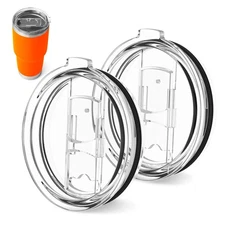 Universal 30 oz Tumbler Lids - Spill-Proof Sliding Closure Replacement 2 Pack