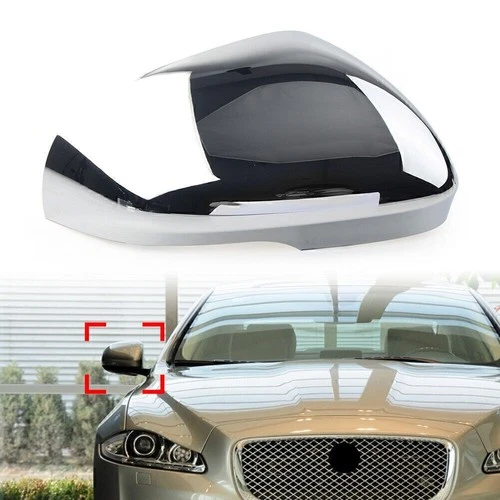 1Pcs Right Rear Side View Mirror Cover Cap Chrome Fit Jaguar XF XFR XFR-S XJ