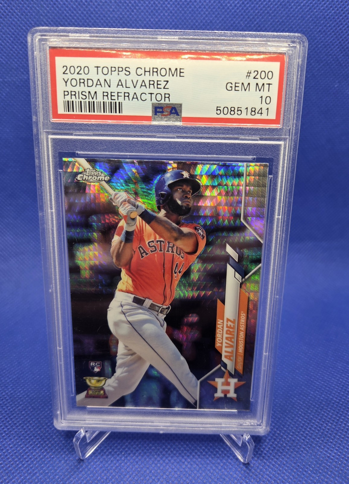 Yordan ALVAREZ 2020 Topps Chrome Rookie Prism Refractor PSA 10 view 1