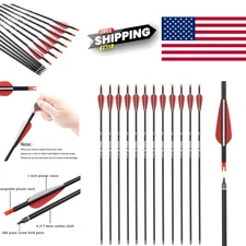 Target Shooting Carbon Arrows with 100 Grain Tips for Recurve and Compound Bows