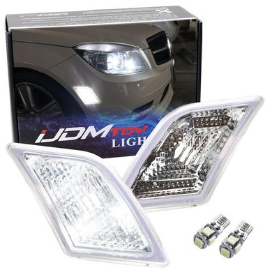 Clear Lens Side Marker Lights w/White LED For 08-11 Mercedes W204 C250 C300 C350
