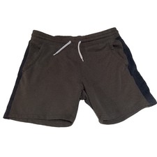 Old Navy Sweat Shorts Boys Small Brown Navy Stripe Excellent Fleece Drawstring