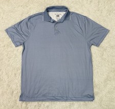 Hickey Freeman Golf Polo Mens L Blue Geometric Performance Stretch Short Sleeve