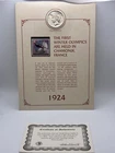 1924 BU Toned Peace Silver Dollar Guyana Rare $60 UNC Stamp 1st Winter Olympics