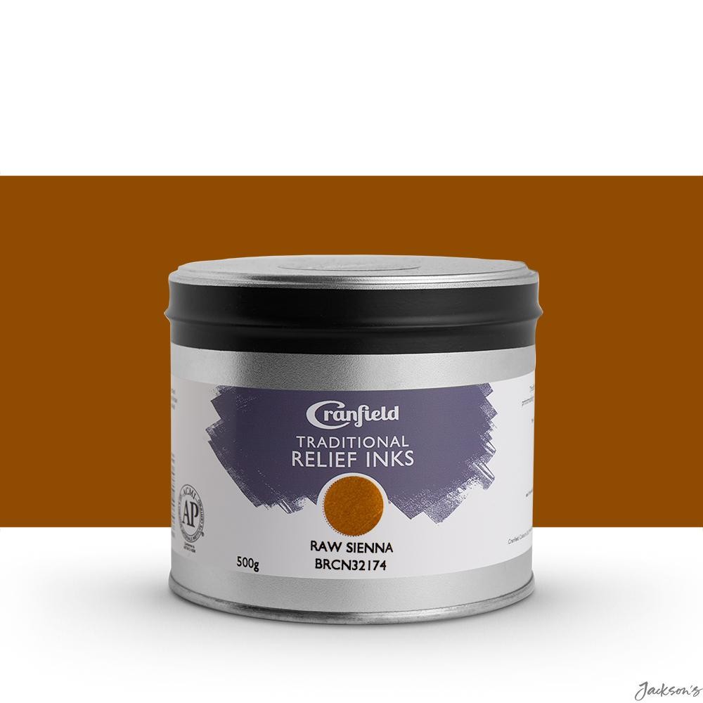 Cranfield Traditional Relief Ink Linseed Oil 500g Raw Sienna For Lino Printing