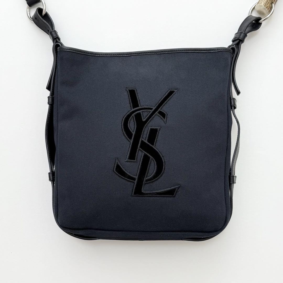 Borsa a tracolla Yves Saint Laurent Mombasa Kahala in velluto logo originale dal Giappone RIN