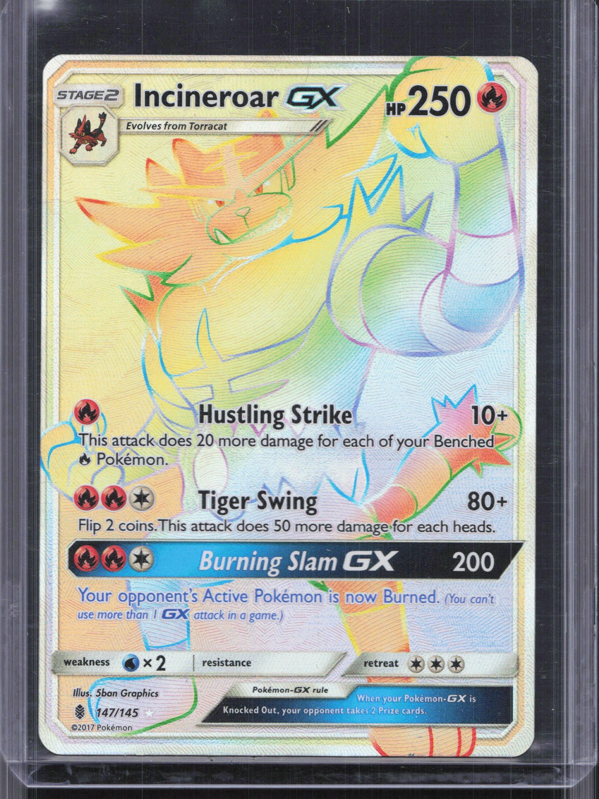 Incineroar GX (Secret) Secret Rare SM - Guardians Rising 147/145 NM