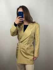 Escada Margaretha Ley vintage West Germany double breasted blazer silk linen 38