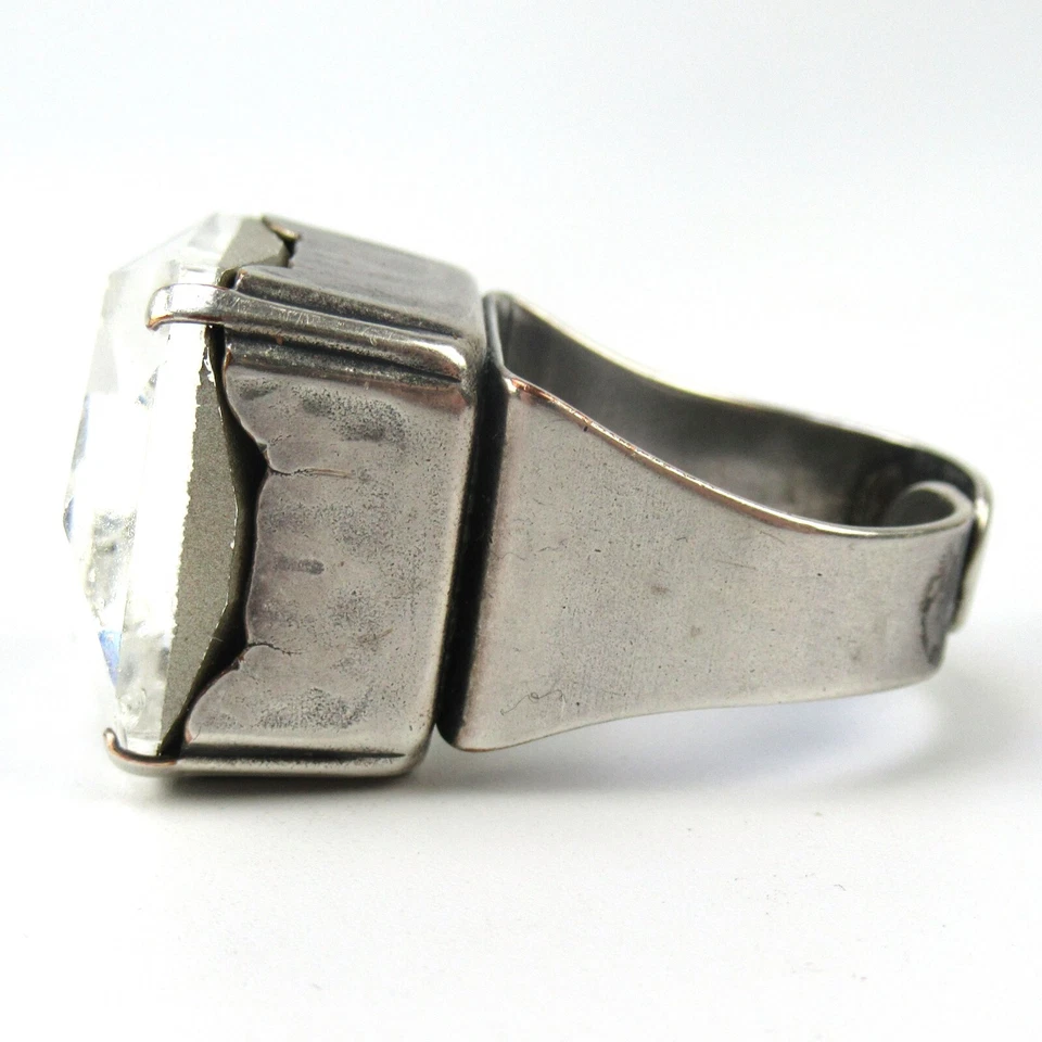 XL ARTJANY Designer Ring versilbert Swarovski-Kristall Statement Piece Cool - Bild 4 von 4