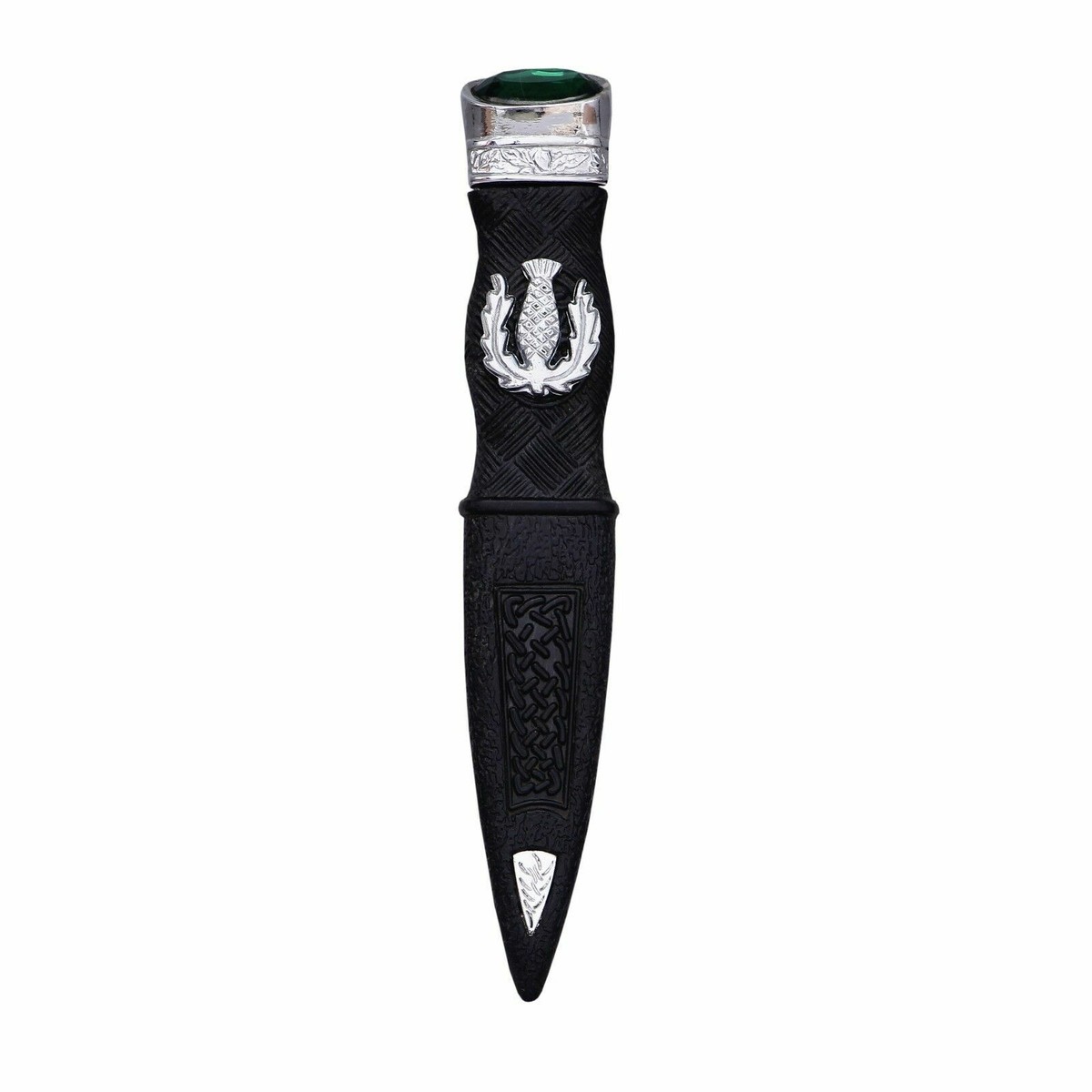KILT HIGHLANDWEAR SAFETY SGIAN DUBH DUMMY PEWTER MOUNT THISTLE