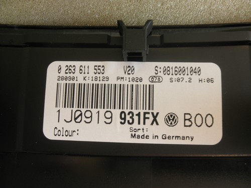 Original VW Golf 4 1J Bora Instrument Cluster New 1J0919931FX Diesel Ajm Mfa - Picture 2 of 3